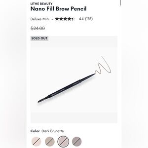 Lithe Beauty Nano Fill Brow Pencil in Dark Brunette